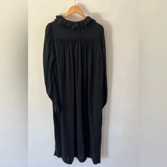Heidi Merrick Collection Wightman Kaftan Black Long Sleeve Midi Dress Size Large - Picture 8 of 12